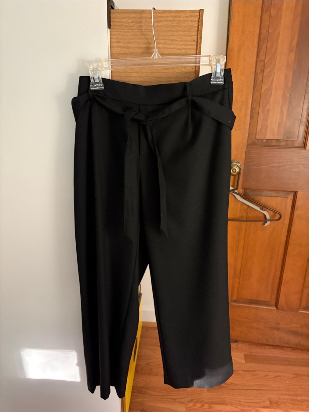 Zara Black Wide-Leg Tie-Waist Pants